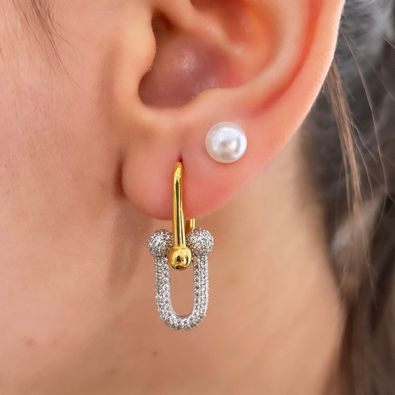 21k Tiffany Link Earrings