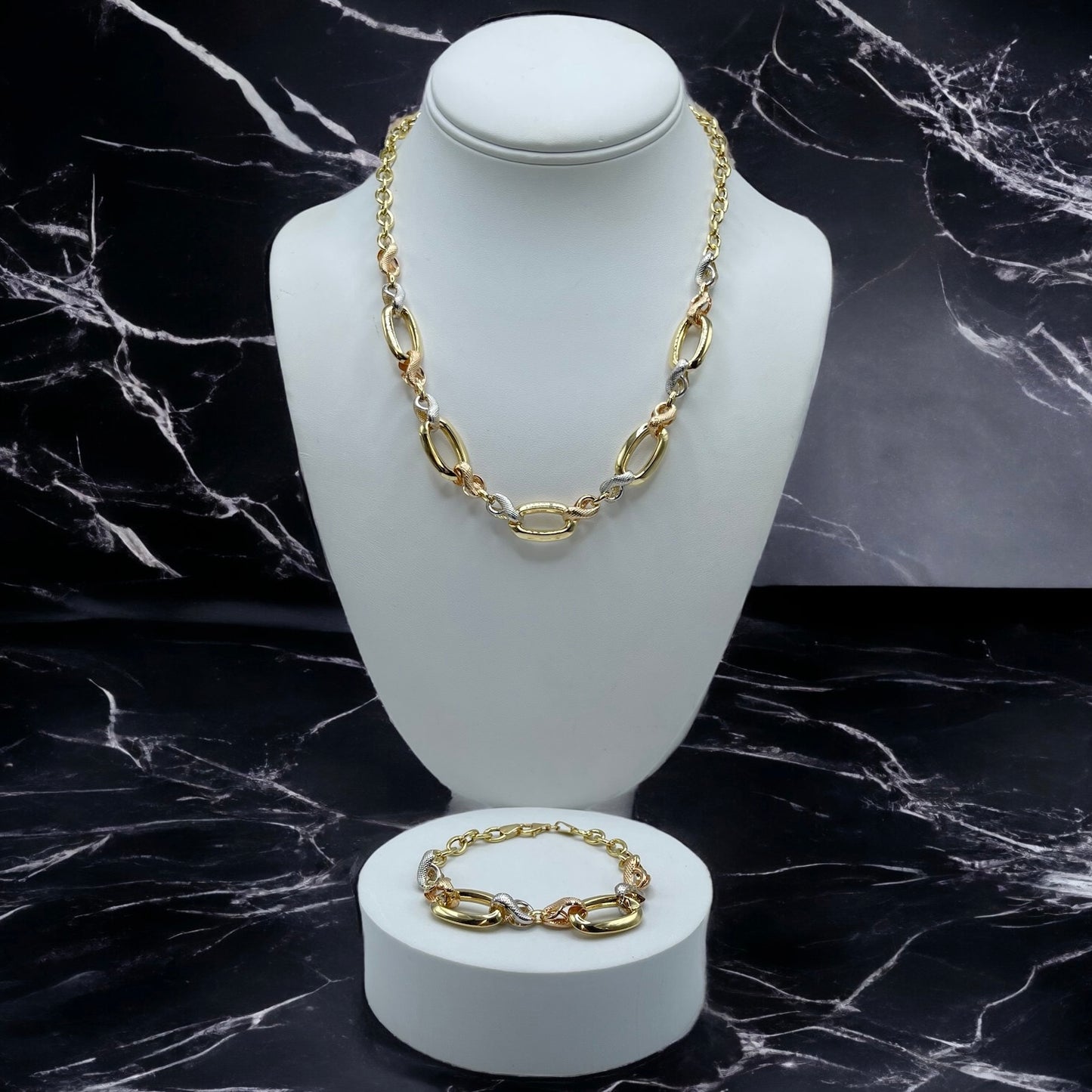 18k Tri-Colored Set