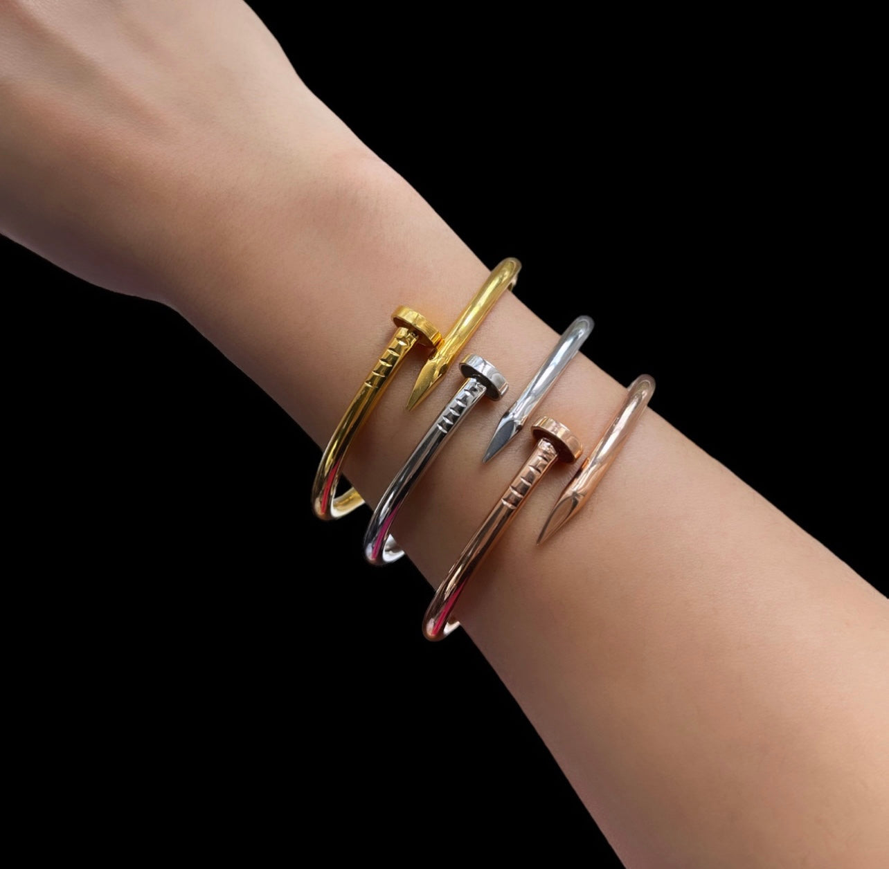21k Tri-Colored Nail Bracelets