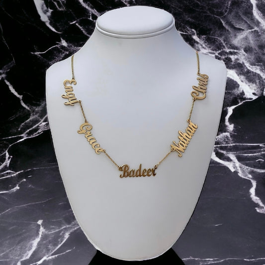 Multiple Name Plate Necklace