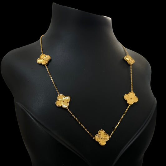 21k Gold Clover Necklace