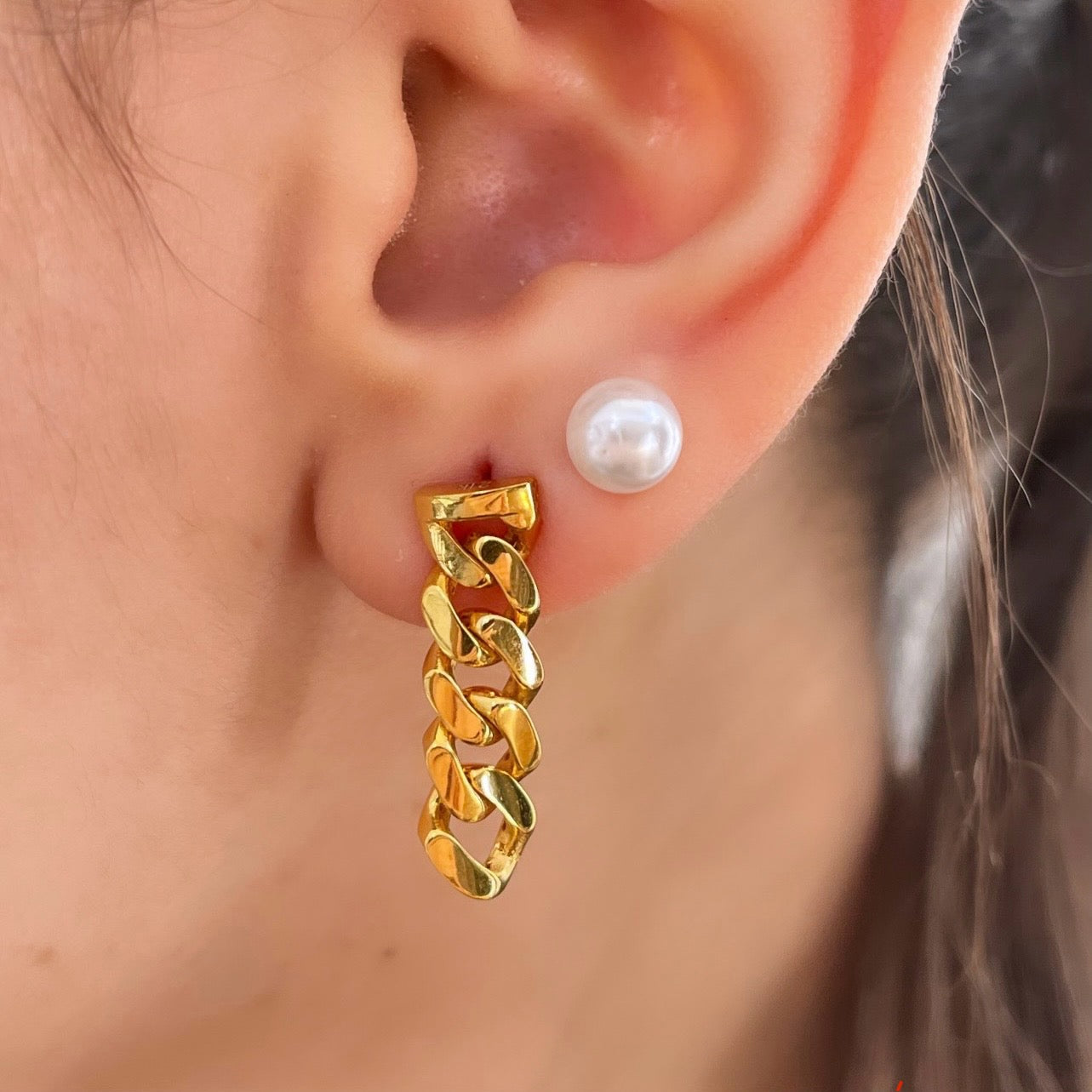 21k Cuban Link Earrings